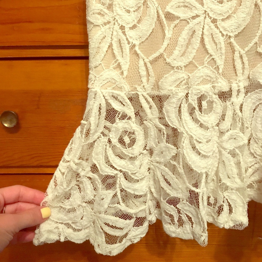 Lace peplum top